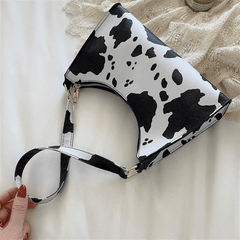 Animal Pattern Shoulder Bag Zipper Baguette Bag Underarm Bag