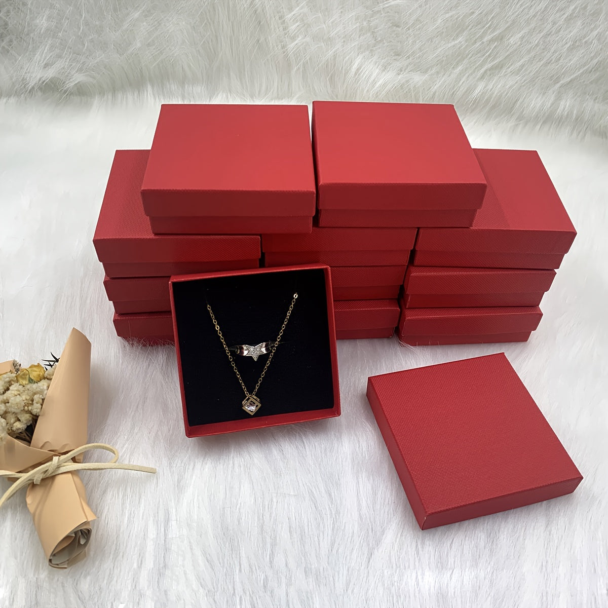 12pcs Necklace Earrings Jewelry Packaging Box Set Wedding Decor