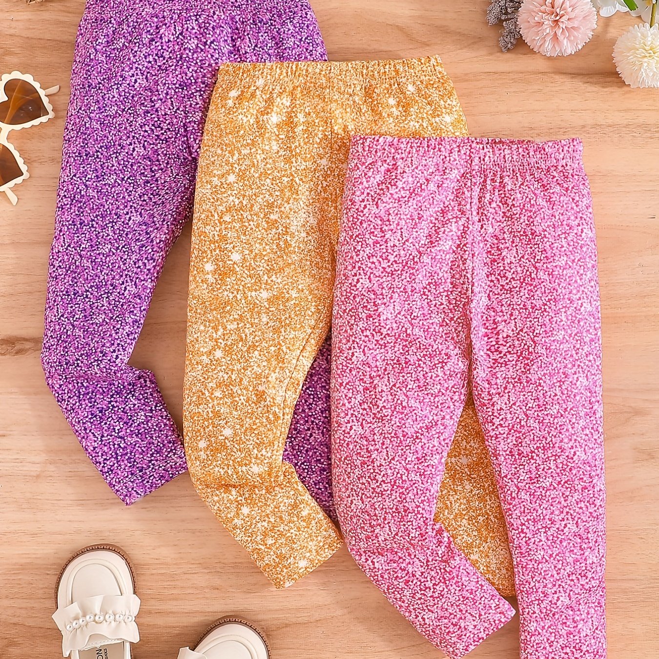 Colorful Spot Baby Girl Leggings 3pcs Set