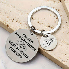 Father And Daughter Friends For Life Keychain Pendant