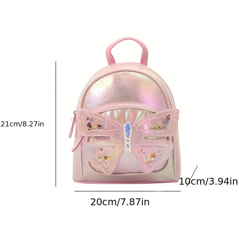 Kids Butterfly Decor Backpack Casual Bag