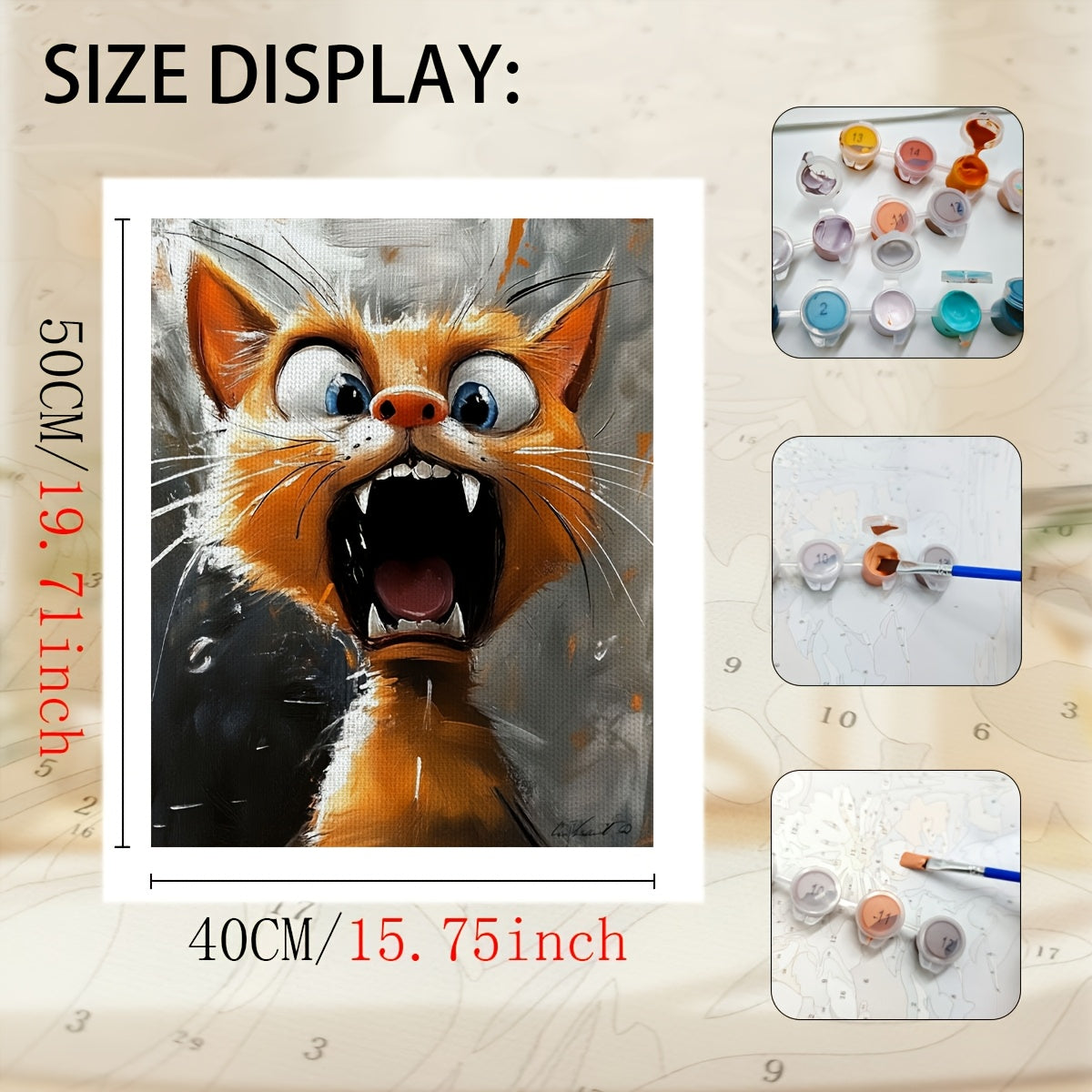 DIY Painting Kit Fierce Cat for Beginners