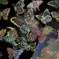 100pcs Transparent Butterfly Laser Stickers PET Creative Retro Stickers