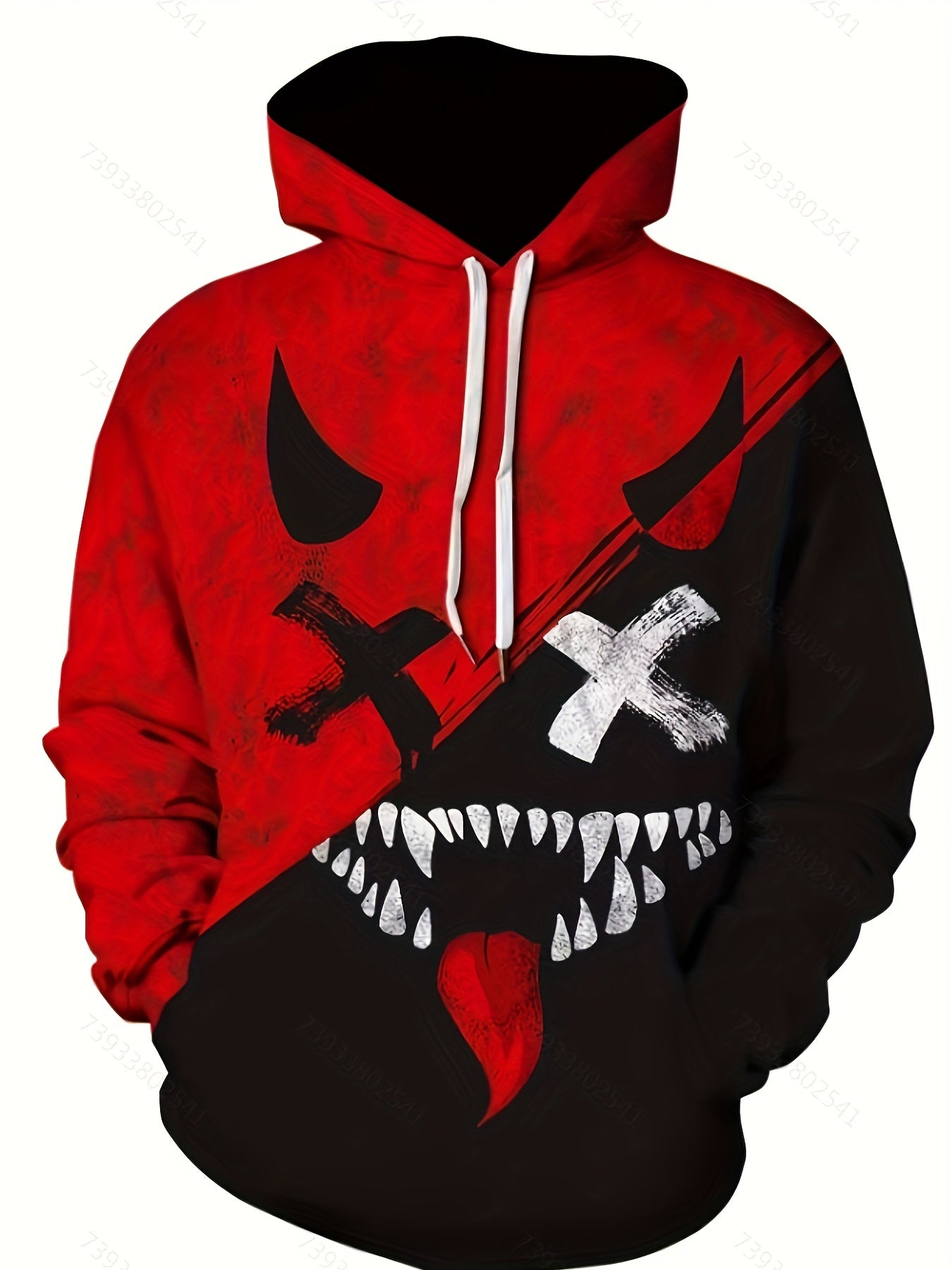Men's Graffiti Face Hoodie Active 3D Print Sweatshirt