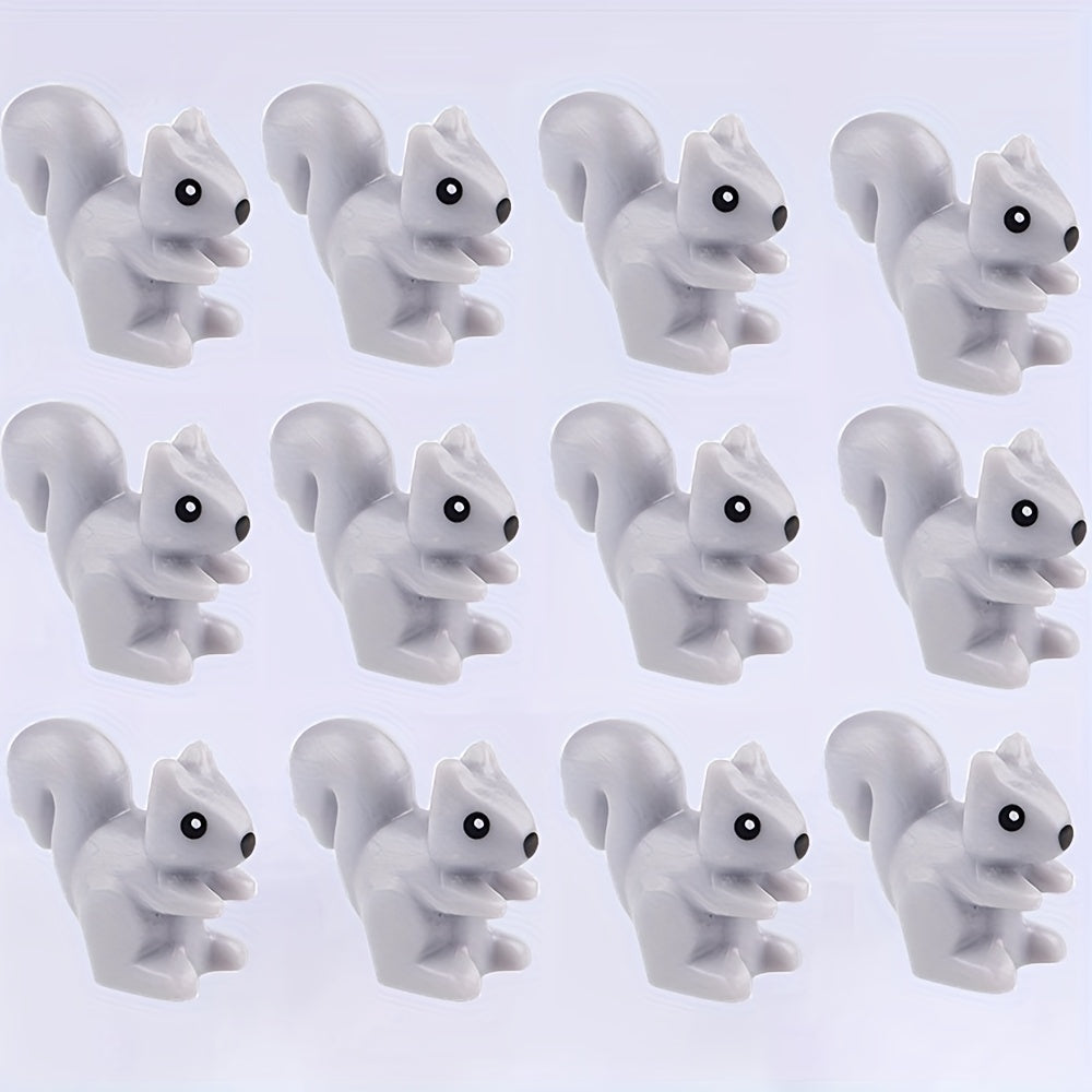 Mini Squirrel Block Toys Set Forest Animal DIY Desk Decoration Christmas Gift