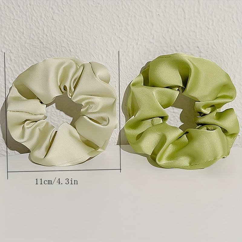8pcs Large Satin Scrunchie Hair Tie Silky Hair Rope Female Hair Accessories
