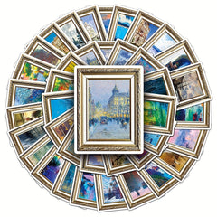 50pcs Painting Art Scenery Graffiti Stickers Waterproof Decorative Stickers