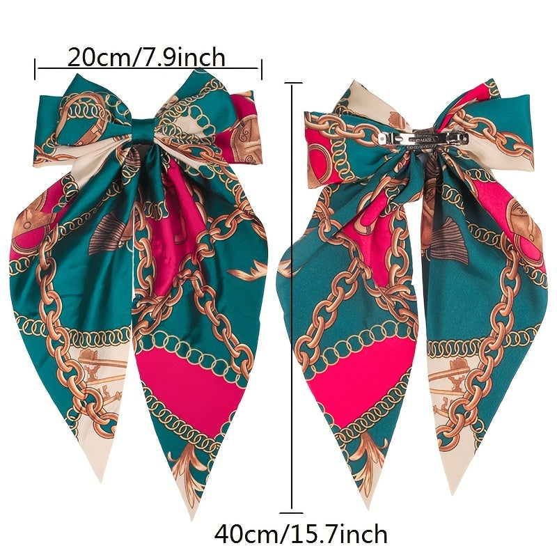 Satin Hair Barrettes Clip Large Bow Hair Slides French Barrette