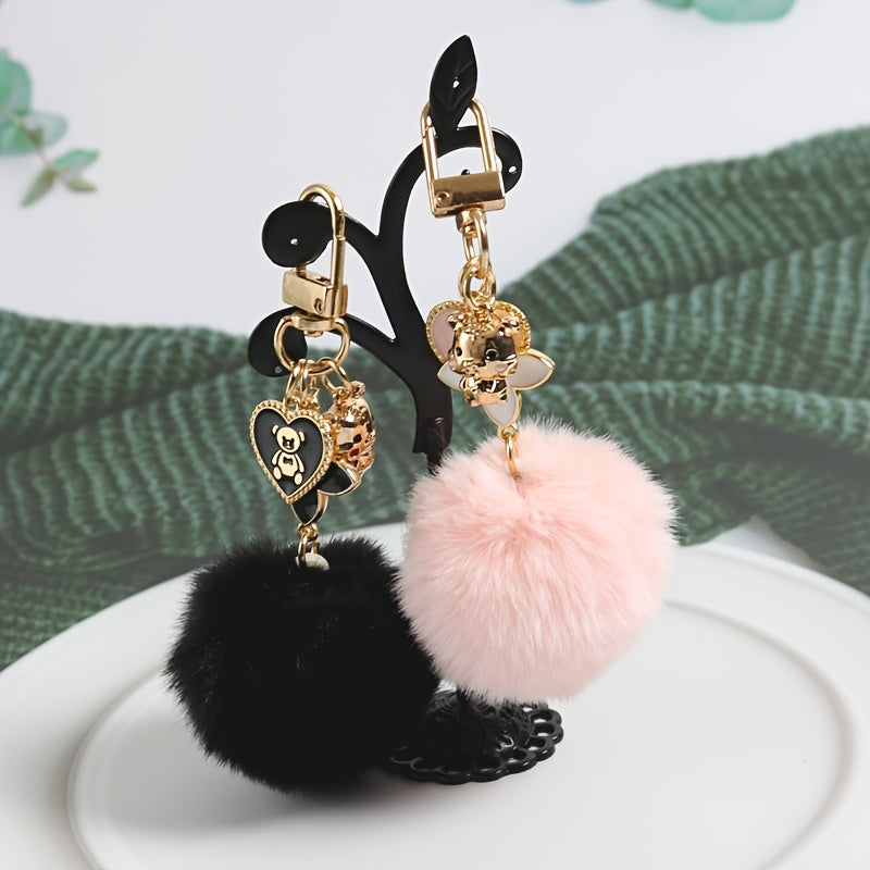 Love Heart Bear Keychain Bag Purse Charm Accessories