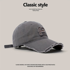Men's Letter P Patch Baseball Cap Sun Hat