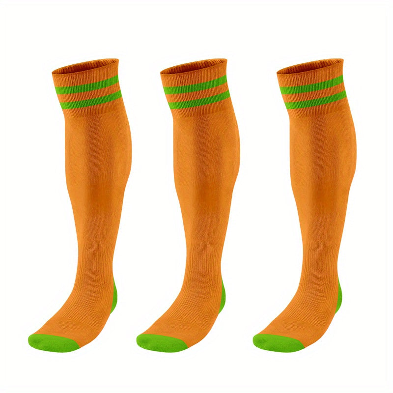 3 Pairs Men's Breathable Soccer Thigh Socks for Sports