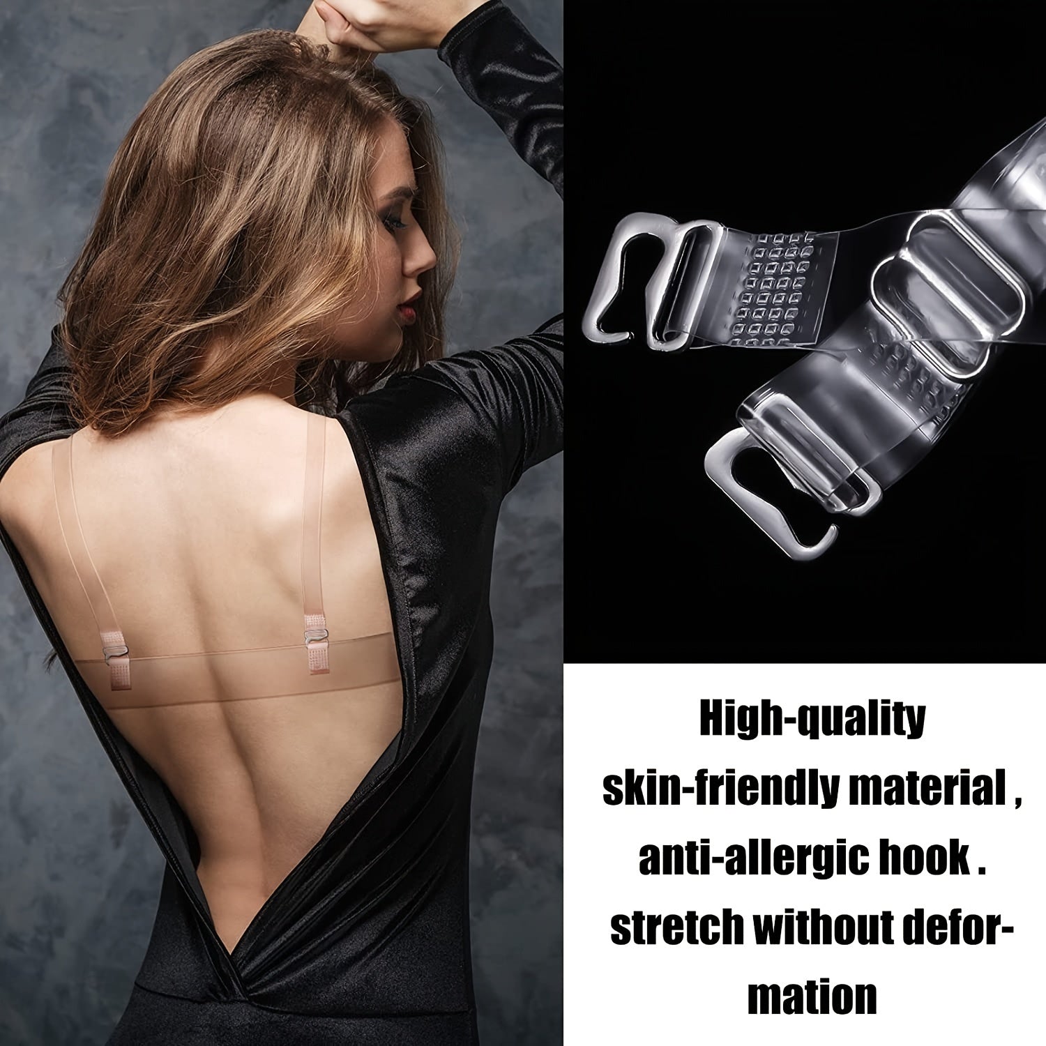 Adjustable Transparent Bra Straps Elastic Non slip