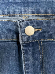 Women's Plus Washed Button Fly Flare Leg Jeans