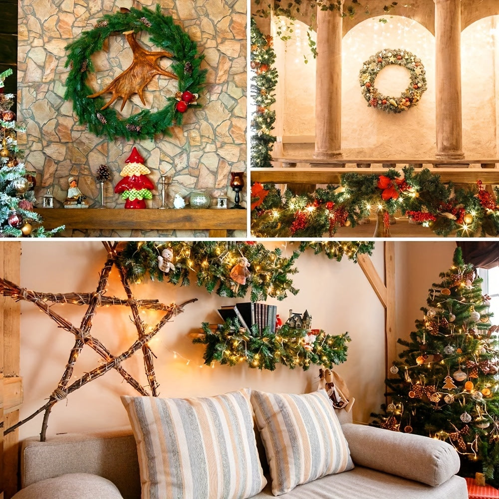 10pcs Christmas Artificial Pine Needles Branches DIY Wreath Crafts Tree Ornament