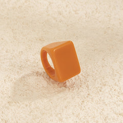 Colorful Square Resin Ring Chunky Stackable Joint Ring