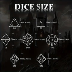 7pcs Hollow Metal Magic Eye Dice Set for Table Games
