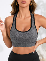 Racerback Wireless Sports Bra Comfy Push Up Bra