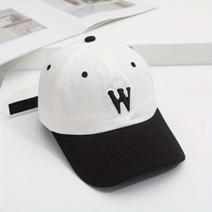 Adjustable Summer Casual Mens Peaked Cap With Letter W Embroidery