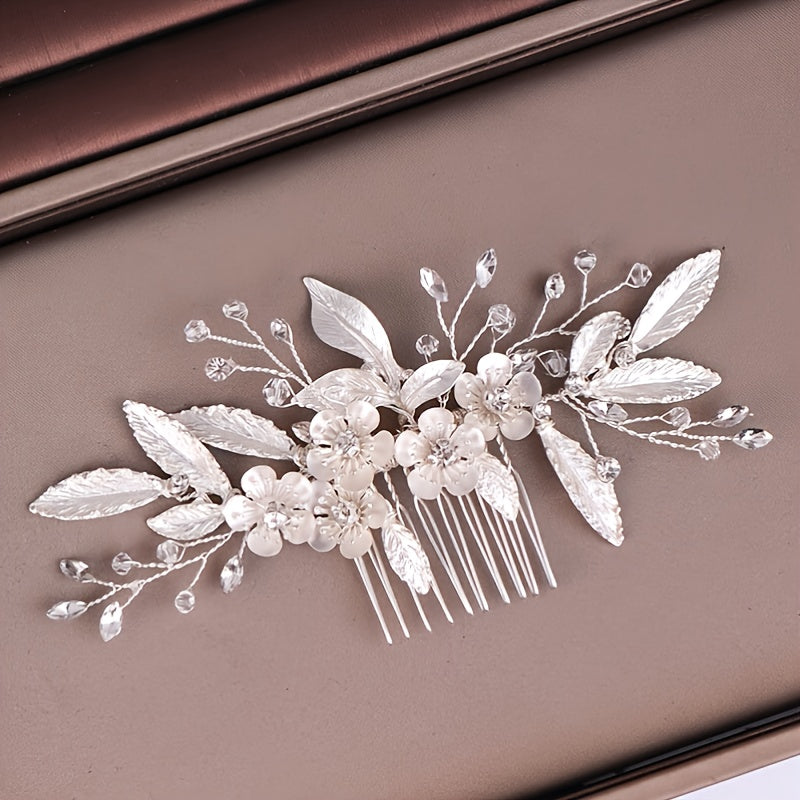 Bridal Hairbrush Pearl Crystal Wedding Hair Accessories