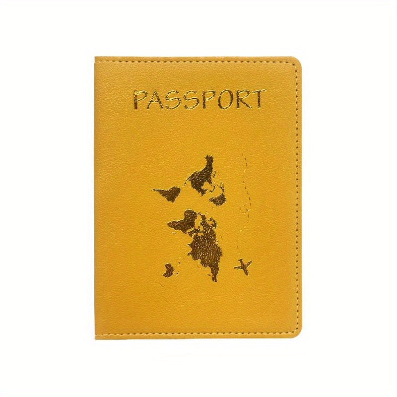 Map Pattern Passport Cover Holder Travel Case Unisex