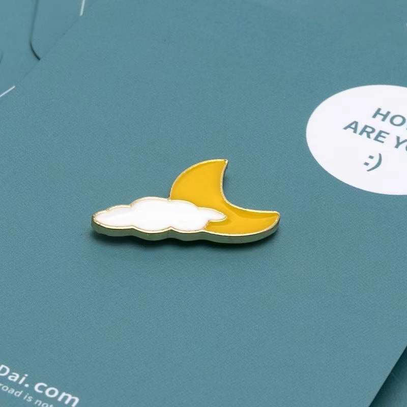 Girls Sun Moon Cloud Pattern Brooch