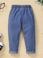 Toddler Girl Heart Embroidered Denim Jeans