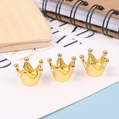 5pcs Mini Metal Crowns for Dollhouse Princess Theme Decor