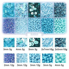 10 Grids Rice Bead Sequins Pearl Material Pack 1 Box