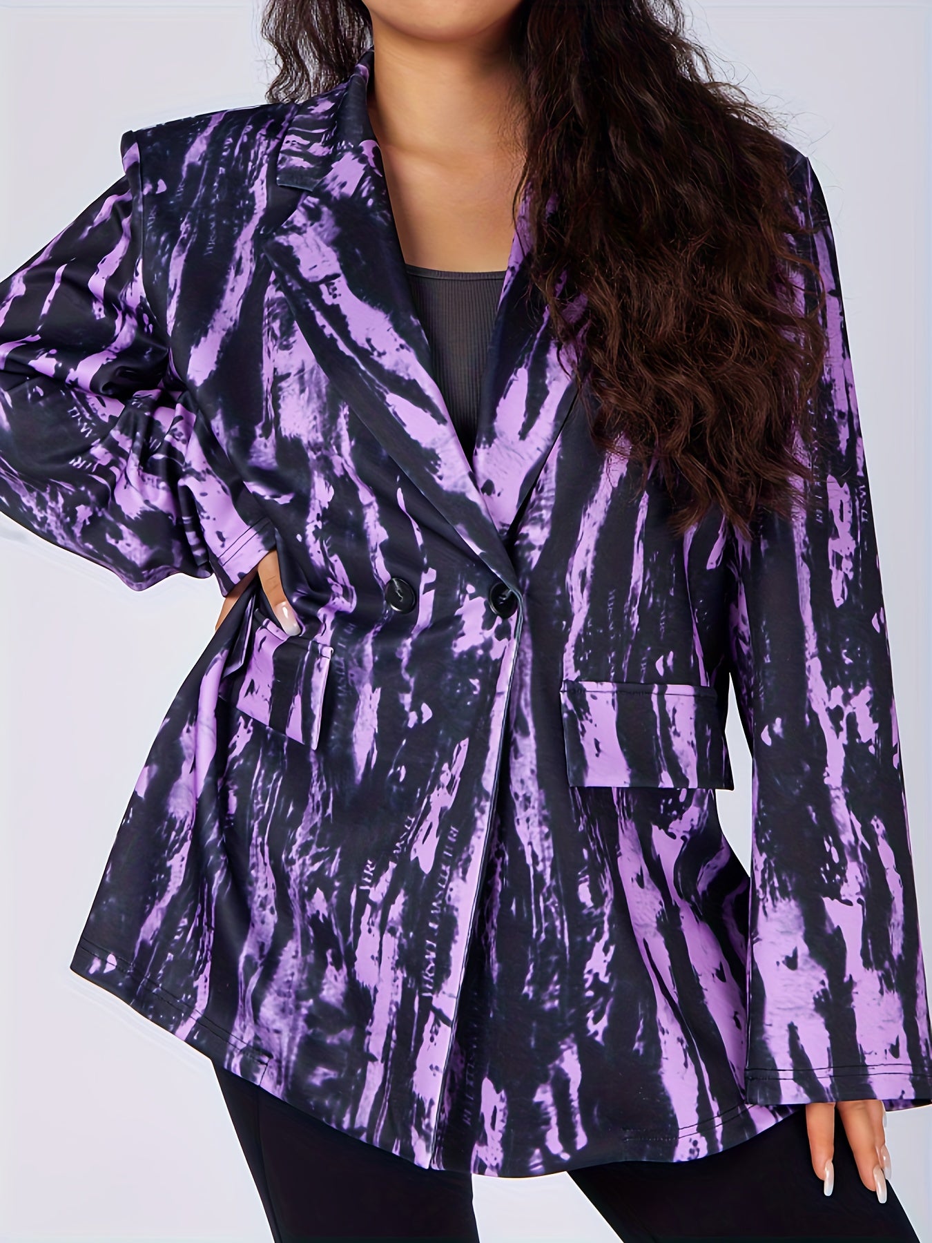  Tie Dye Long Sleeve Blazer