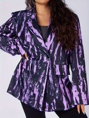  Tie Dye Long Sleeve Blazer