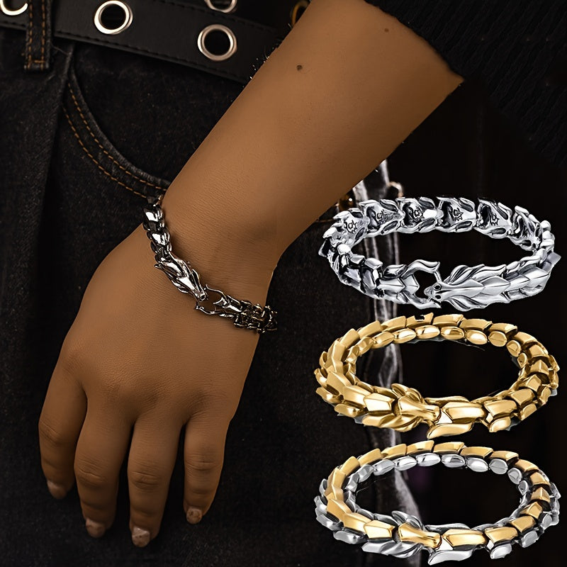 Vintage Mens Dragon Bracelet Hip Hop Punk Bracelet