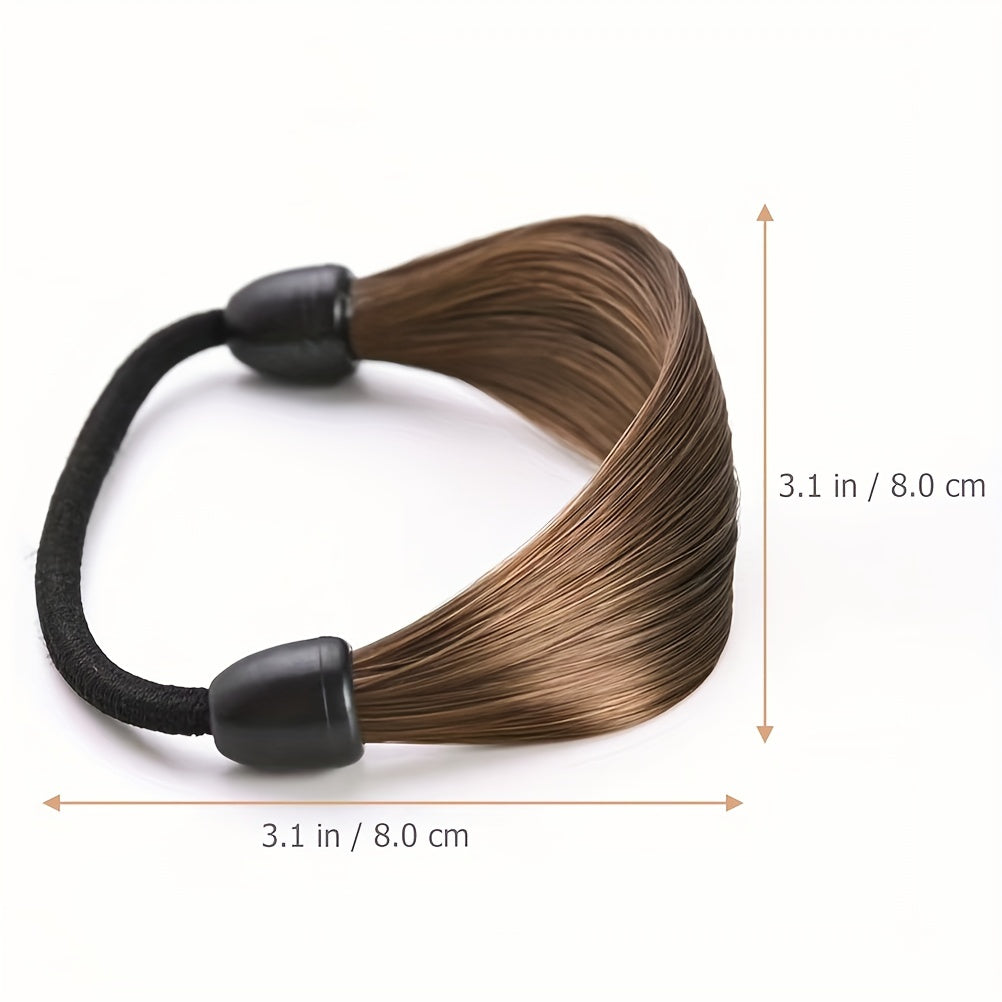 4pcs Wig Hair Tie Synthetic Hair Elastic Ponytail Holder Hair Accessories