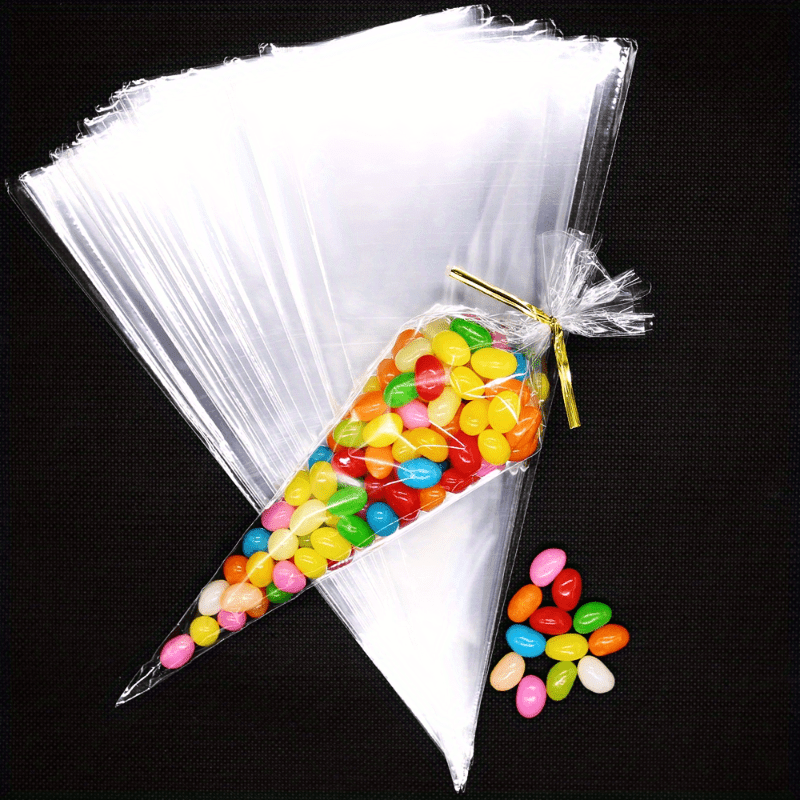 100pcs Transparent Candy Packing Bags Wedding Birthday Party Decoration