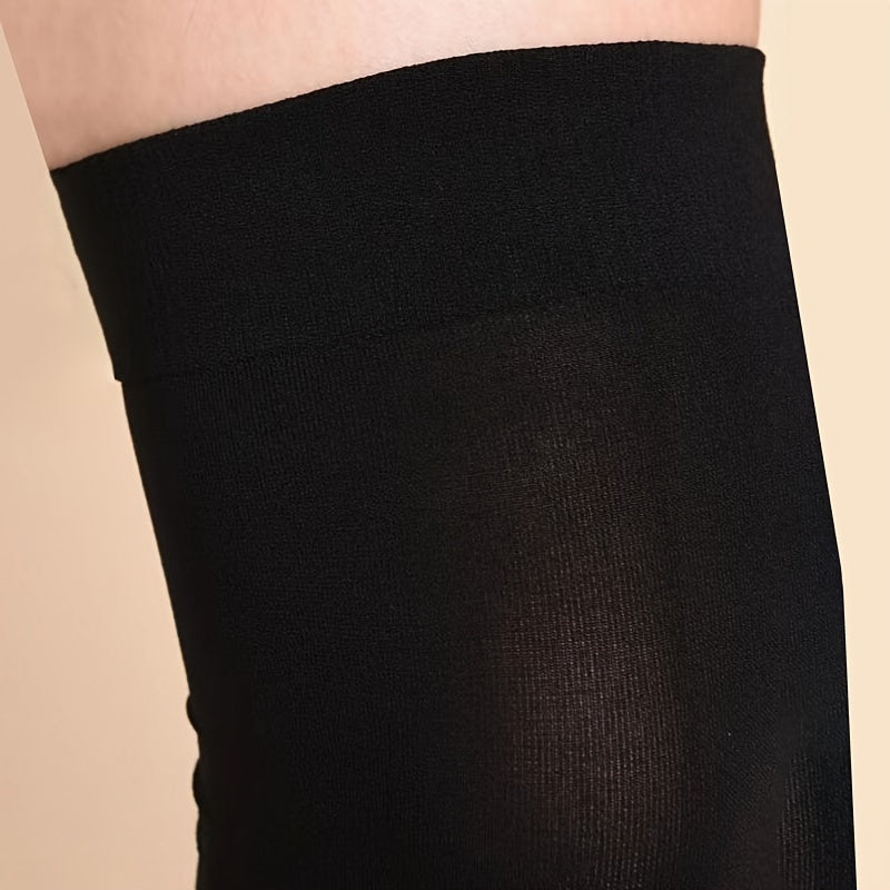 4 Pairs Solid Thigh High Stockings Over The Knee Socks
