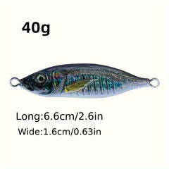 3D Metal Bionic Hard Bait Fishing Tackle for Saltwater 40g 60g 80g
