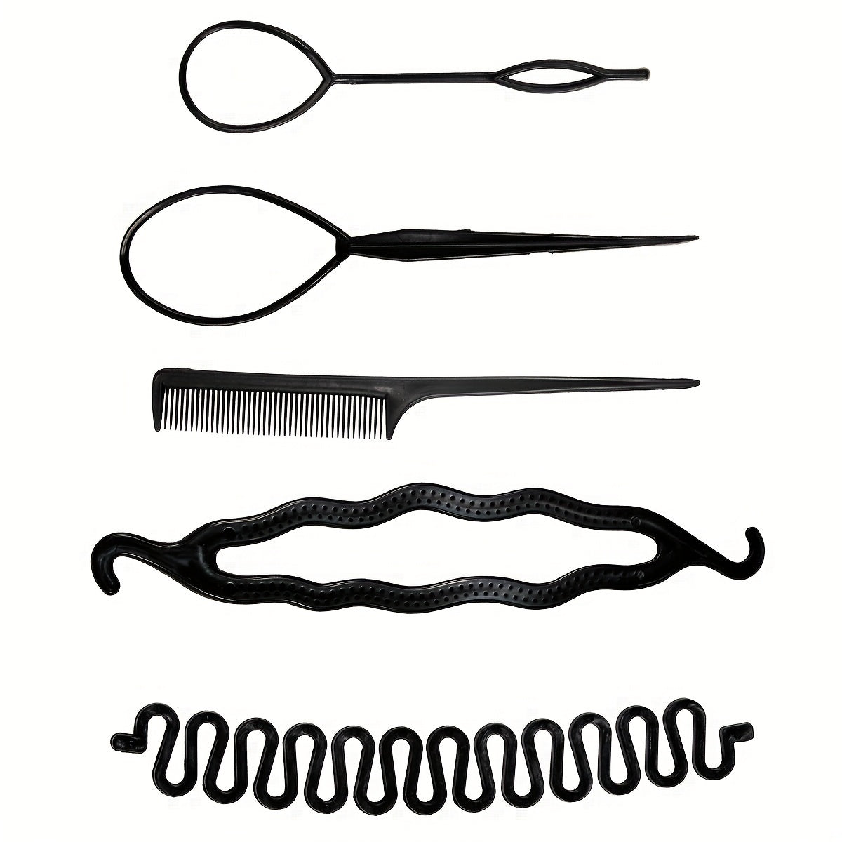 5pcs Hair Braiding Tools Set Styling Accessories DIY Curly Hair Styler Comb Bun