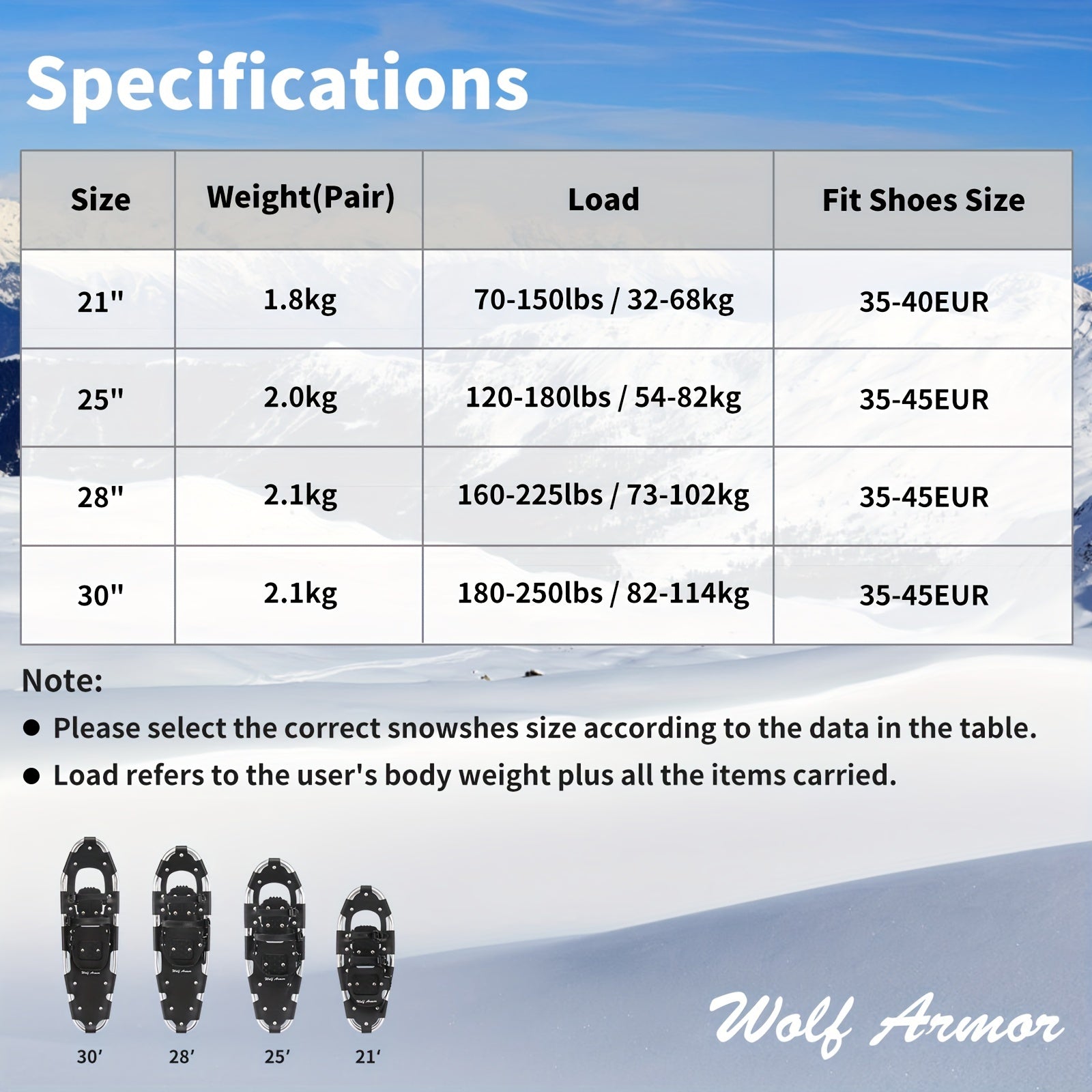 Lightweight Snowshoes Aluminum Snow Shoes w/ Trekking Poles & Bag