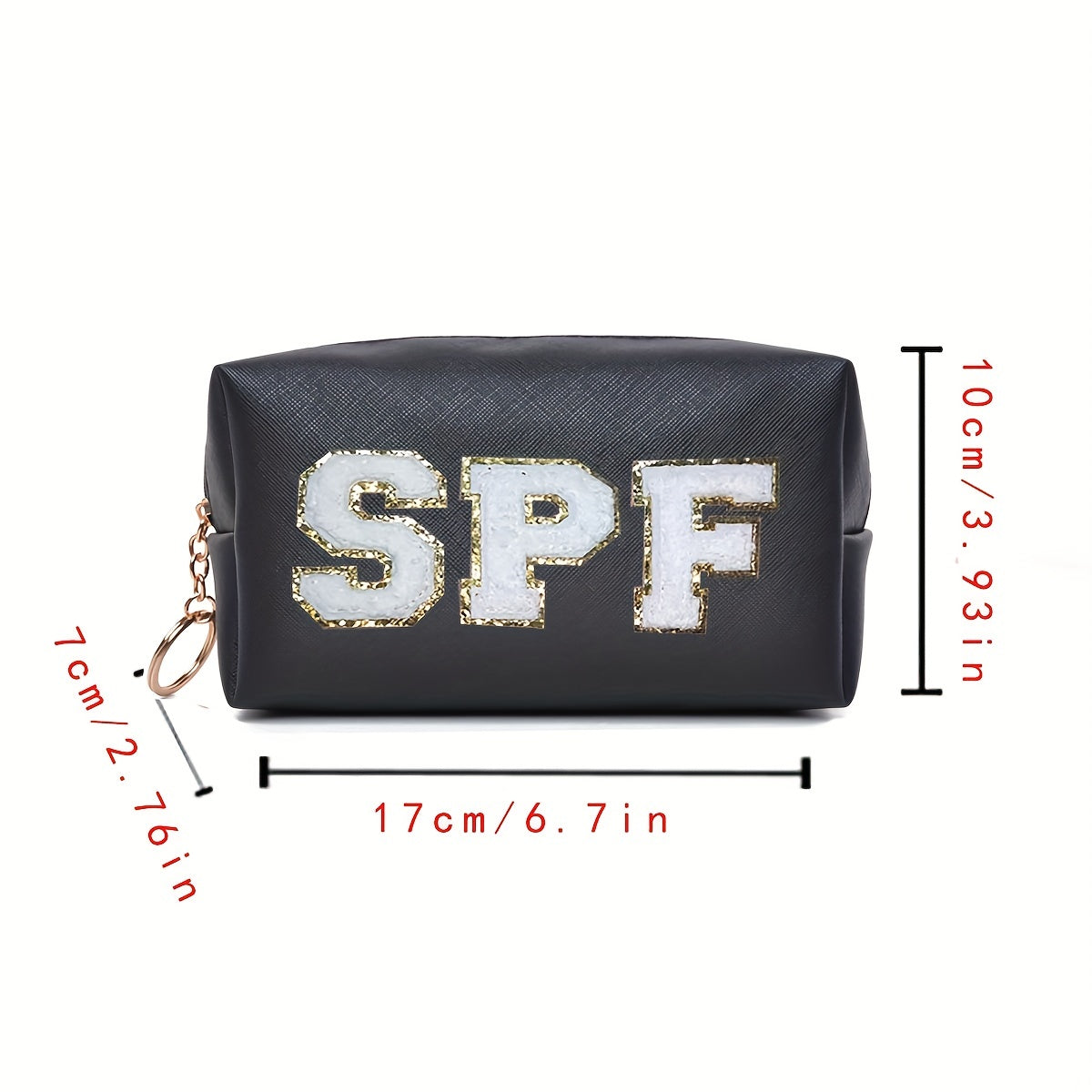 Chenille Letter Pattern Cosmetic Bag Makeup Pouch