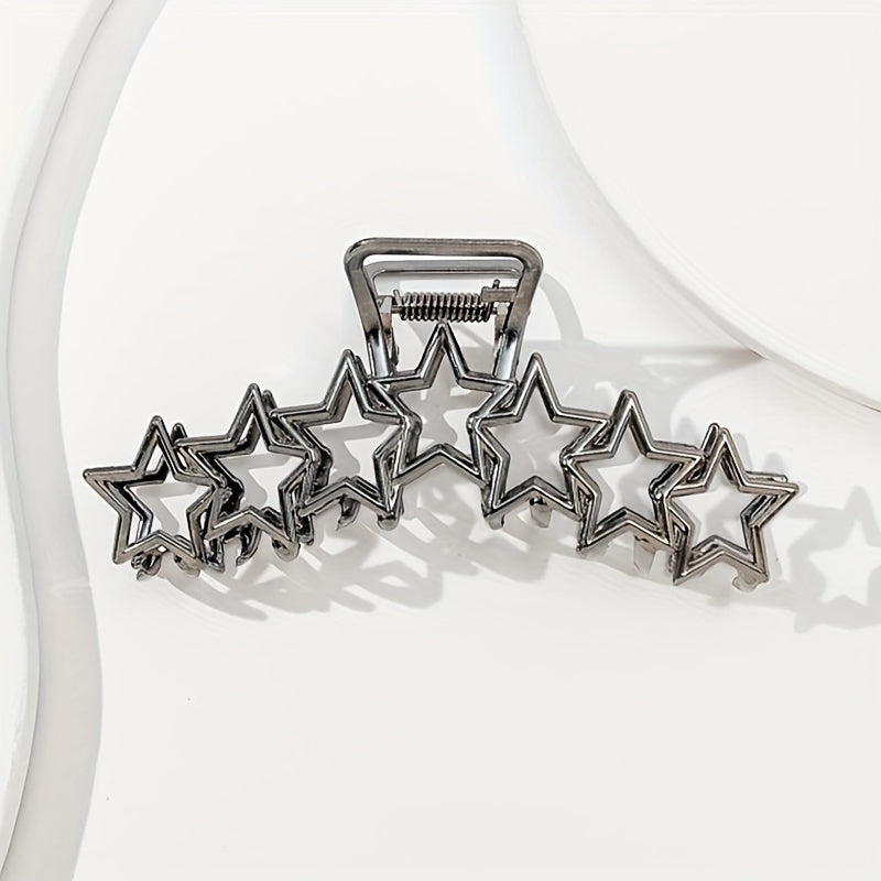 Y2K Alloy Star Hair Claw Clip Non Slip Silvery