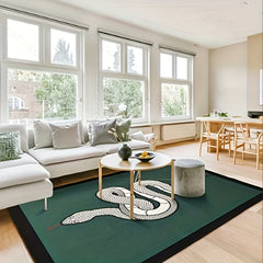 Green Snake Non-slip Soft Area Rug for Living Room Decor