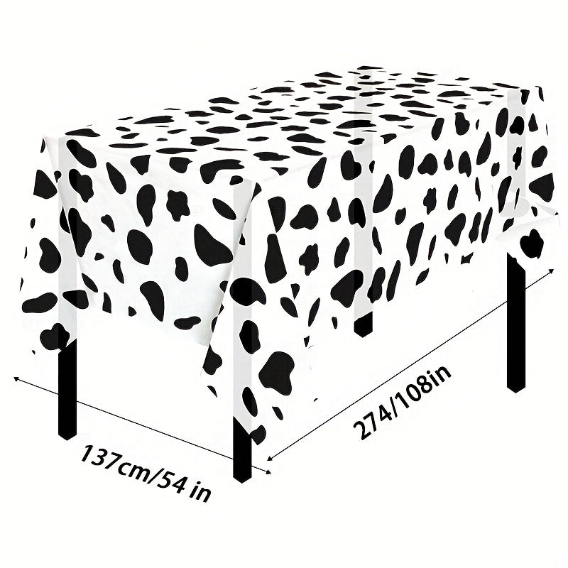 Cow Pattern Disposable Tablecloth Party Home Outdoor Decoration