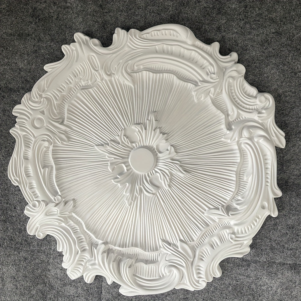 Modern Carved Round Gypsum Ceiling Lamp Holder