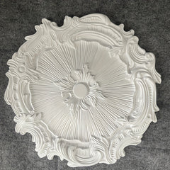Modern Carved Round Gypsum Ceiling Lamp Holder