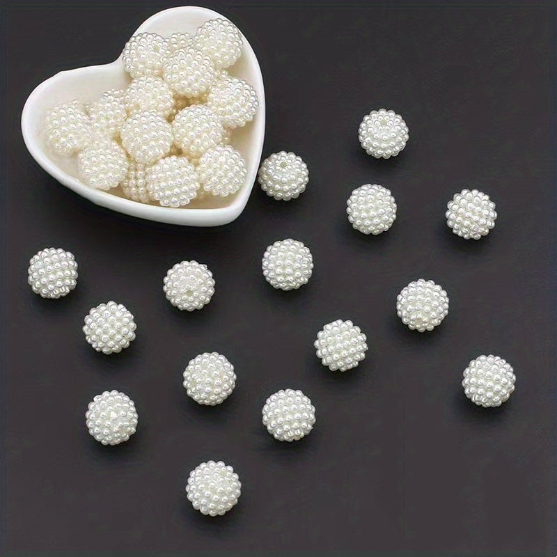 10pcs Acrylic Pearl Beaded Ball DIY Jewelry Making Material