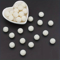 10pcs Acrylic Pearl Beaded Ball DIY Jewelry Making Material