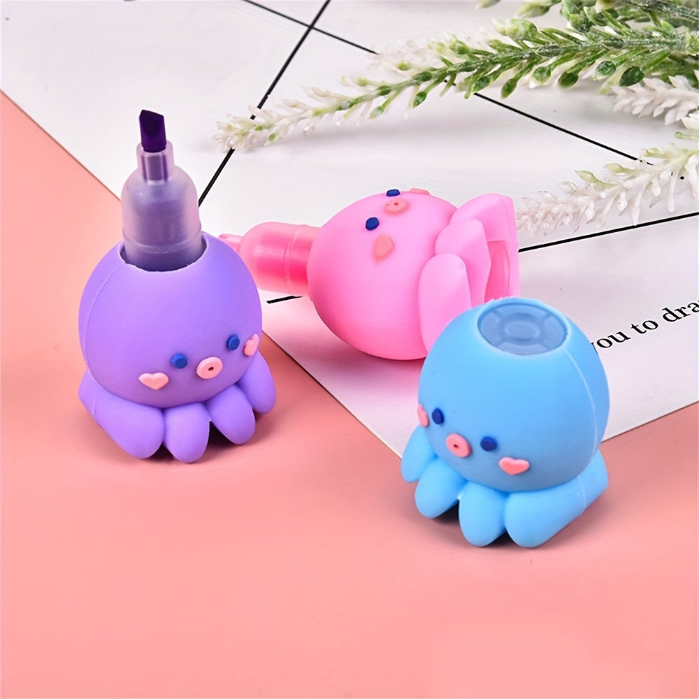 5 Colors Octopus Highlighter Pen Fluorescent Marker