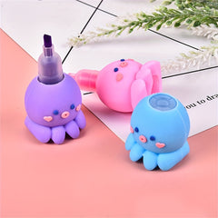 5 Colors Octopus Highlighter Pen Fluorescent Marker