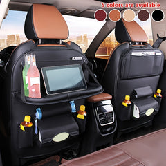 Car Back Seat Storage Bag Organizer with Tissue Box & Cup Holder