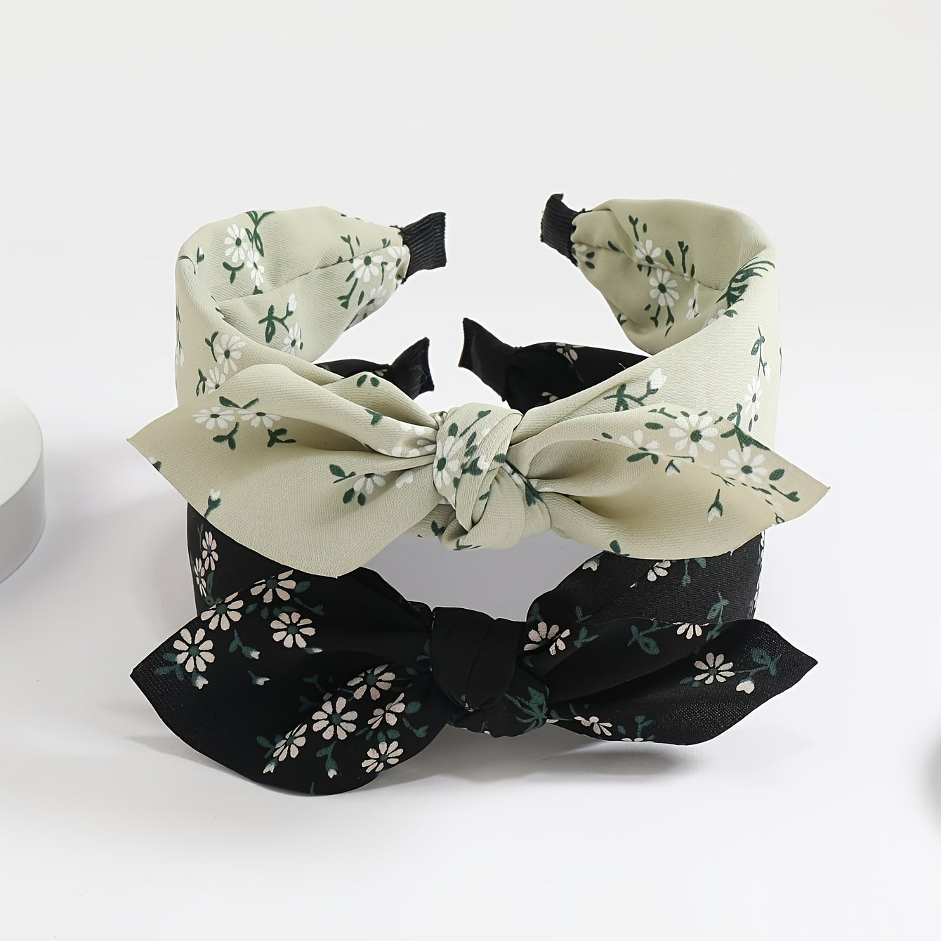 Fabric Floral Print Wide Bowknot Hairband Boho Retro Headband Hair Accessories