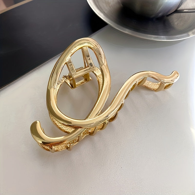 Golden Bowknot Hair Claw Clip Strong Grip Thick Hair Accessories